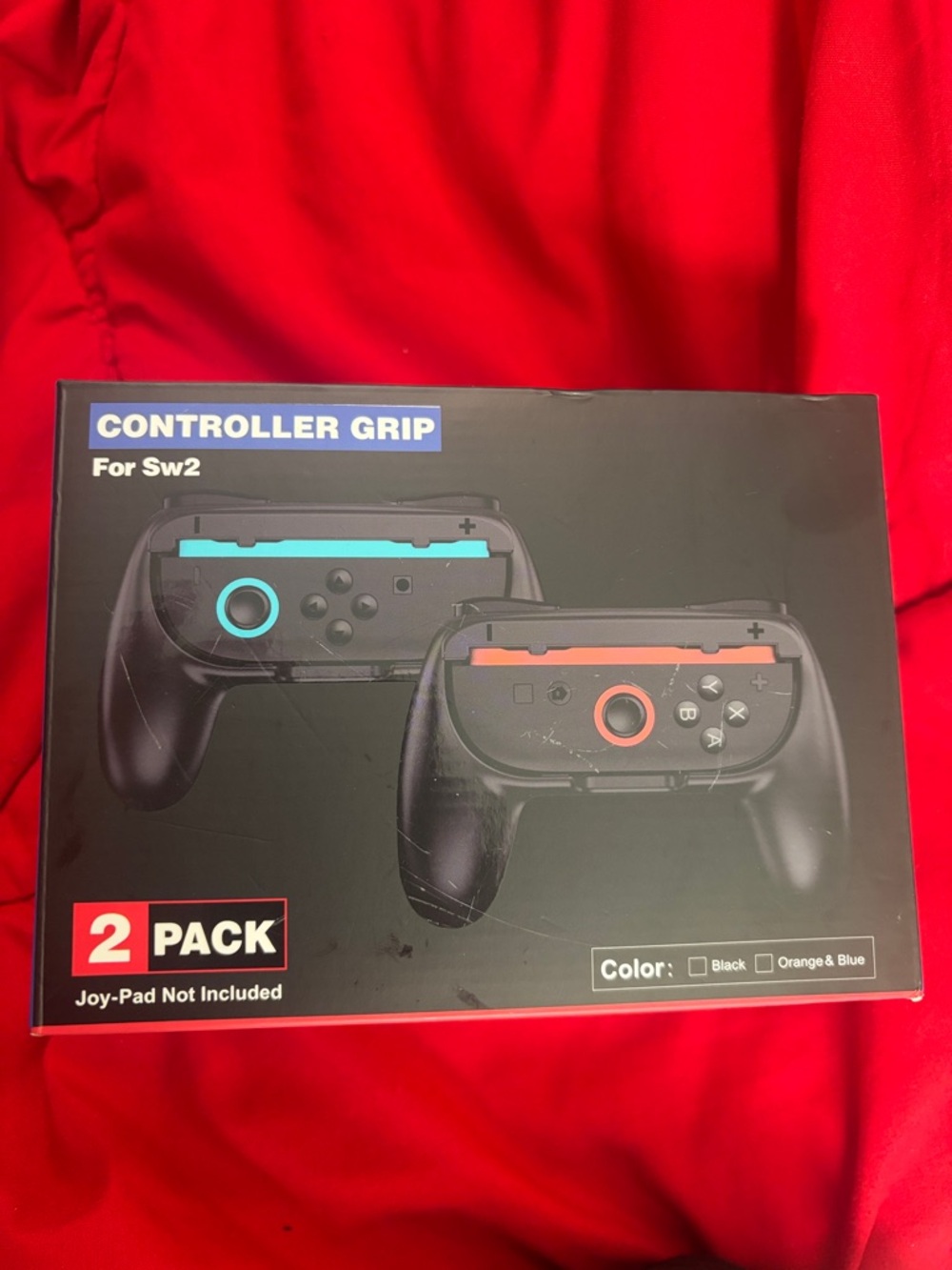 Controller Grip Pair for Sw2 - Black with Blue & Orange Accents